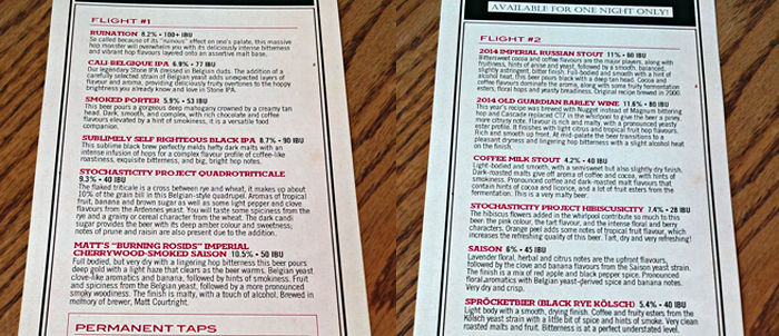 Taster Flights #1 and #2